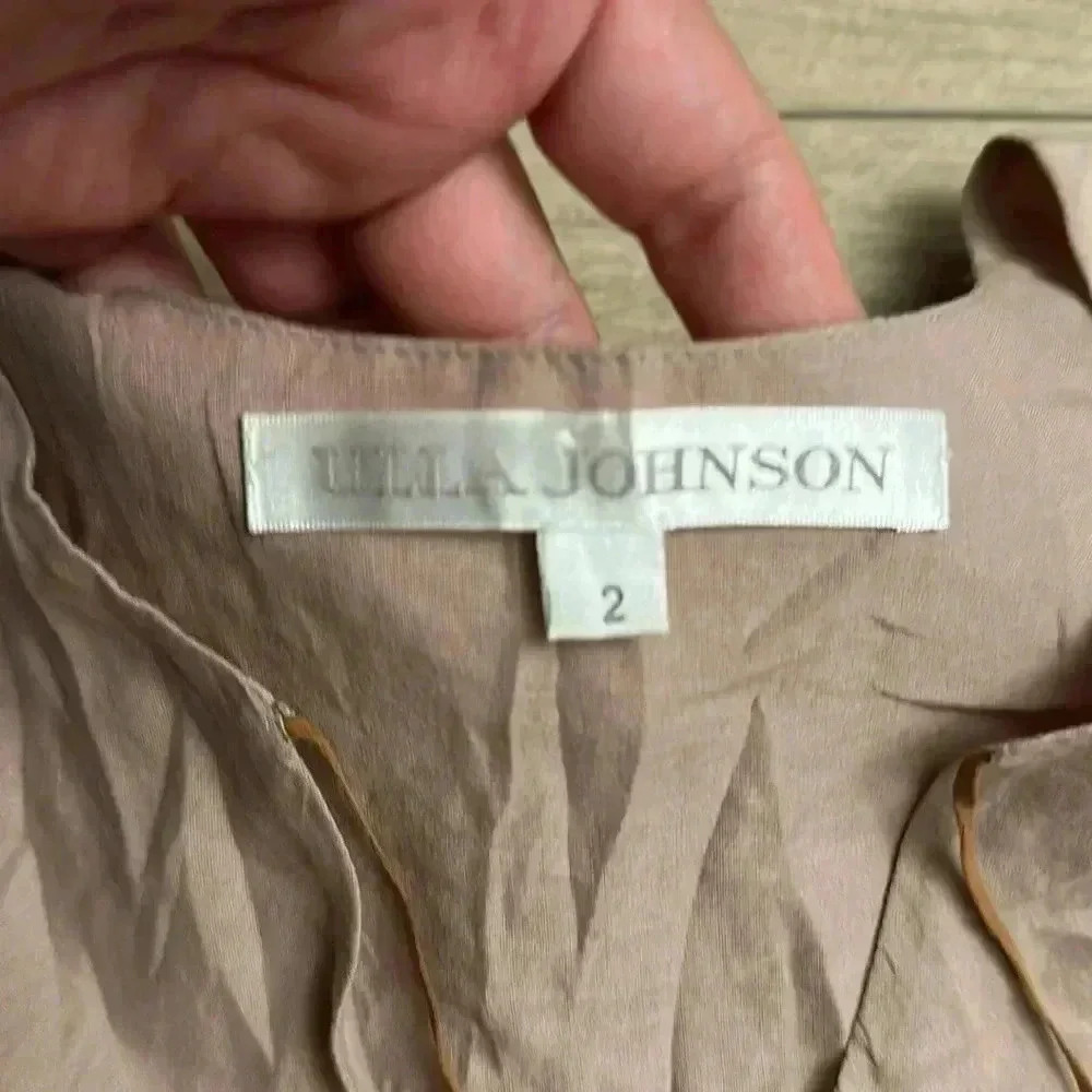 Ulla Johnson Eyelet Tie Cotton Blouse Top Sz 2 - Picture 2 of 6
